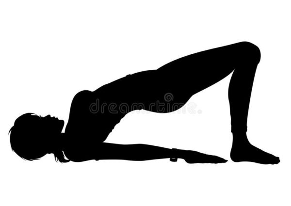 fille-de-silhouette-dans-la-pose-de-pont-de-yoga-setu-bandhasana-49135831